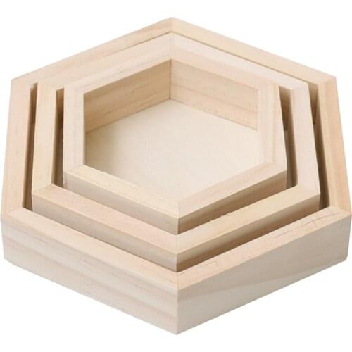 3 Pieces Unpainted L/M/S Size DIY Art Painting Crafting Jewelry Storage Showcase