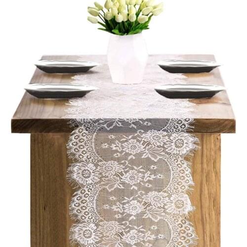 Lace Cloth Table Runner Tablecloth Restaurant For Kitchen Dining Room Rose Embroidery Doily Wedding Decoration