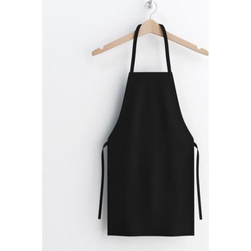 Black Gabardine Fabric Kitchen Cook Apron