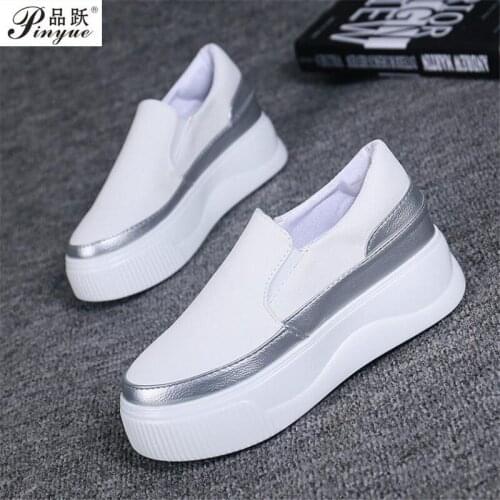 Women Slip on Loafers Ladies Sewing Platform Vulcanized Shoes Woman PU Leather Fashion Casual Footwear Female Comfort Shoe