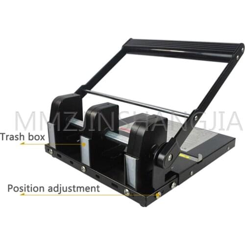 Small Horizontal Punching Machine File Punching Machine Margin Adjustable Multifunctional Portable Office Tool Equipment
