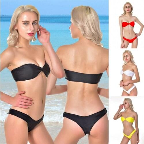 Meihuida Swimwear Beach Bikini 2019 Swimwear Women Tankini Push up Padded Bra Bandage Bikini Swimsuit Triangle Swimwear Bathing