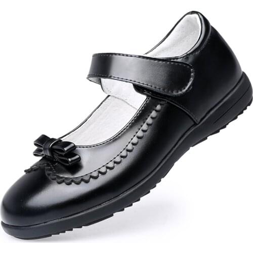 Spring and Autumn model new girls shoes students show school uniform shoes little girl black white princess single shoes