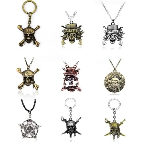 Fashion Famous Rock Music Band Guns N 'Roses Skull Death Pendants Woman Necklaces Music Series Jewelry