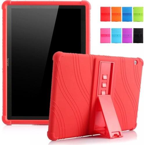Soft Silicone Case For Huawei MediaPad T3 10 or Honor Play Pad 2 9.6 inch AGS-L09 AGS-L03 AGS-W09 With Bracket Anti-Shock Shell