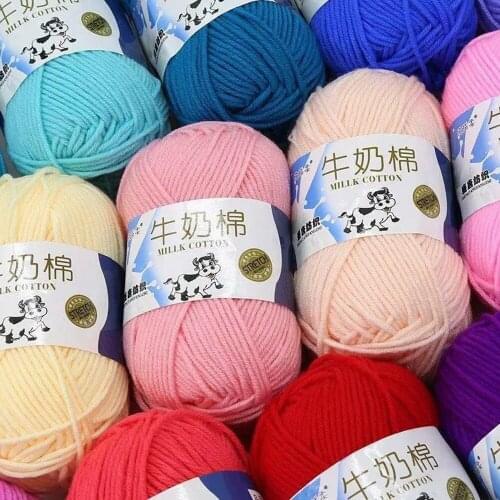 50g/Roll Milk Cotton Yarn 5 Ply Hand-Knitting Thread Soft Warm DIY Cotton Threads Baby Wool for Hand Knitting Crochet Yarn