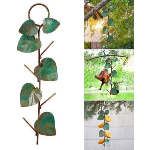 Newly Birdie Fruit Feeder Metal Bird Feeder Outdoor Hanging Feeding Tool with Leaf