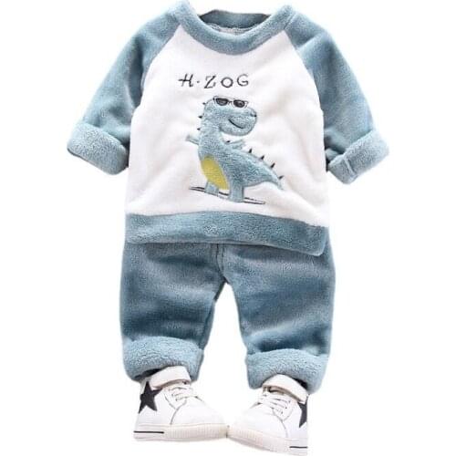 New Winter Baby Clothes For Girl Children Pajamas Boys Fashion Warm T-Shirt Pants 2Pcs/Set Toddler Casual Costume Kids Sleepwear