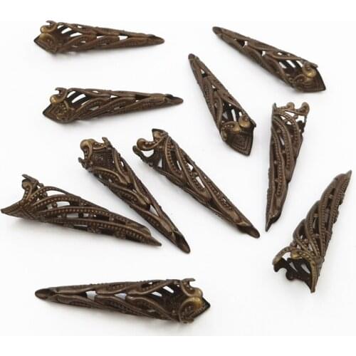 SIXTY TOWFISH 10 Pieces DIY Jewelry Accessories Size 9*35mm Copper Materials Flower Slice Charms