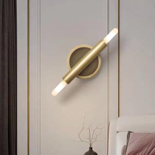 Postmodern Copper Living Room Bathroom Mirror Front Lights Led Dining Lamp Bedroom Bedside Wall Lamps