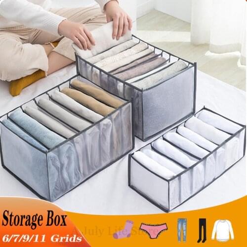Drawer Closet Organizers Boxes,Jeans Compartment Organizer Underwear Storage Box,For Bra Scarfs Socks Undies T-shirt Organizer