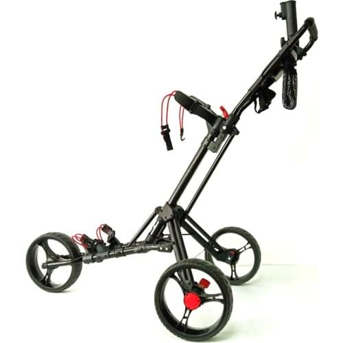 Folding Aluminum Alloy Golf Trolley Multifunctional Foldable Golf Pull Cart With Three Wheels Bottle Holder Umbrella Bracket