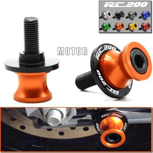 Swingarm Sliders CNC Motorbike Swing Arm Stand Screws Slider 10MM For RC200 2014-2015 RC 200 Motor Swingarm Spools M10 10 mm
