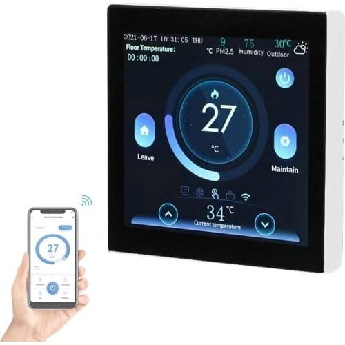 Home Heater Thermostat Warm Floor Thermostat 220V 110V Wifi Smart Programmable Temperature Controller Touchscreen Water Heating