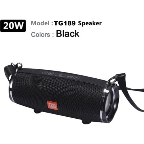 TG189 Portable Wireless Bluetooth Speaker Bass Waterproof Subwoofer 20W Stereo Outdoor Subwoofer Speaker Music Center FM Radio