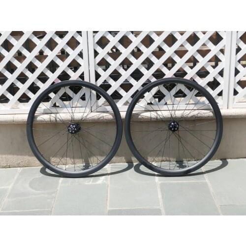 Ultra Light Wheel 38mm Full Carbon Road Cyclocross Bike Clincher Wheelset Disc Brake Thru Axle Front 110*12mm & Rear 148*12mm
