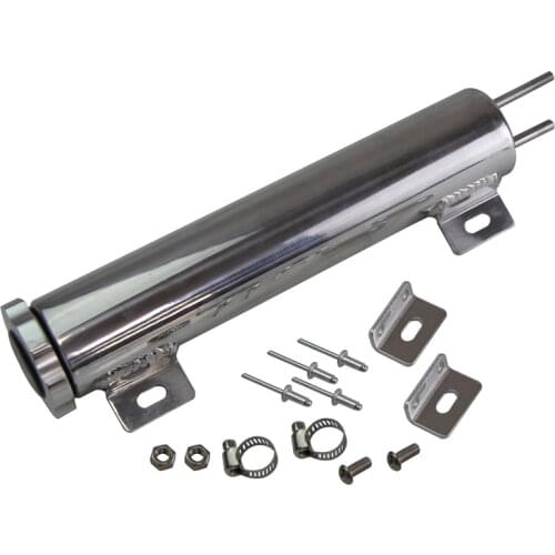 Universal 14 Ounces 2" x 10" 2 x 10 Aluminum Radiator Overflow Tank Catch Can