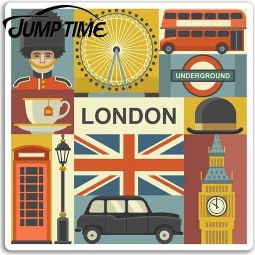 Jump Time for London Vinyl Stickers England Britain UK Travel Sticker Laptop Bumper Decals Waterproof Car Accessories