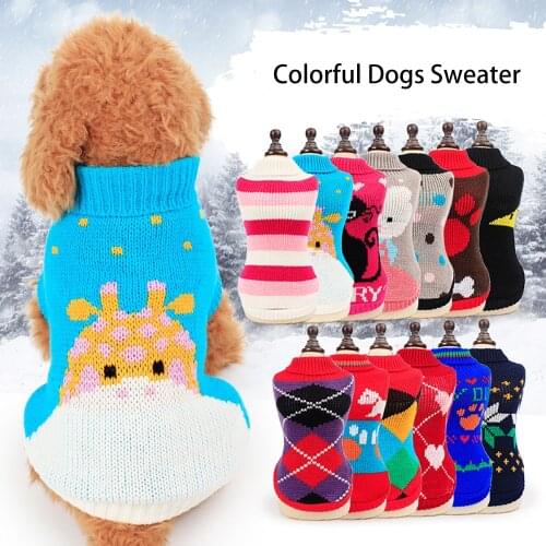 Pet Dog Knitted Sweater Cats Knitted Clothing Winter Warm Knitting Coat Pets outfit Chihuahua Clothing Pet Cat Clothes