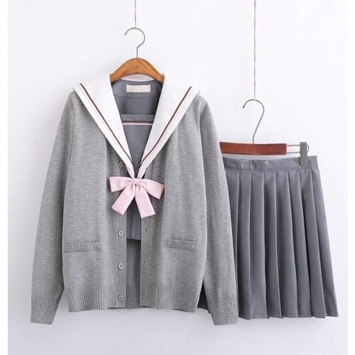 Japanese School Uniforms For Girls High-quality Tops+pleated Skirt+Tie Sailor JK Junior High School Students Uniforms C65157AD