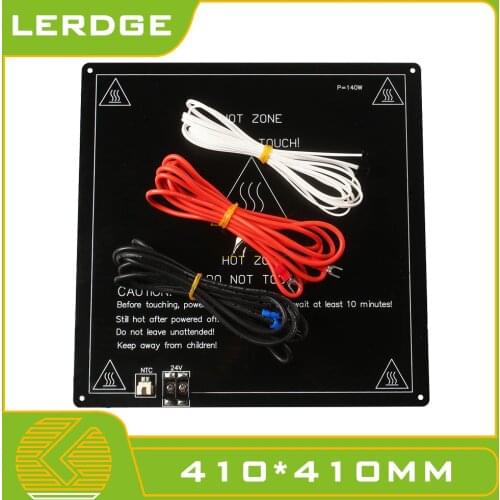 LERDGE 3D Printer Parts 3mm Aluminum Substrate Hotbed Plate Heating Platform MK2A Heated Hot bed Accessories 410mm