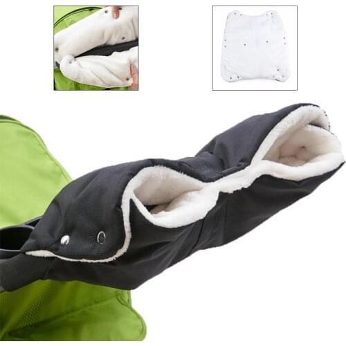 Winter Pram Hand Muff Baby Carriage Pushchair Warm Fur Fleece Hand Cover Buggy Clutch Cart Muff Glove Thick Stroller Accessories