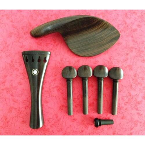 1 set top undyed ebony Luthier violin fittings size 4/4, violin parts