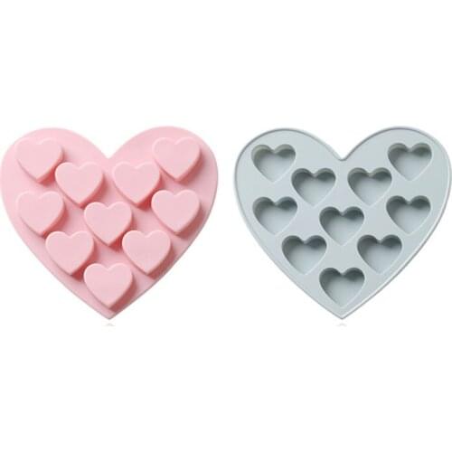 10 Holes Love Candy Silicone Mold DIY Chocolate Childrens Food Supplement Cake Decoration Tool Kitchen Baking Accessories
