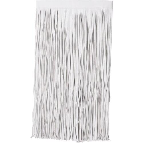 2 Pcs Long Belt Tassel White + Black Embellishment Clothing Accessory