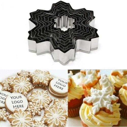 9pcs/set Metal Snowflake Shape Christmas Cookie Cutter Kitchen Fondant Cake Decorating Tools Chocolate Soap Mold Cake Stencils