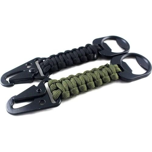 A341 Outdoor survival keychain multifunctional bottle opener handmade umbrella rope braided olecranon buckle pendant