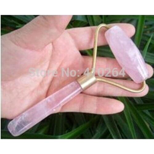 Free shipping $Nice$ Beautiful Pink QUARTZ CRYSTAL massage Rollers healing