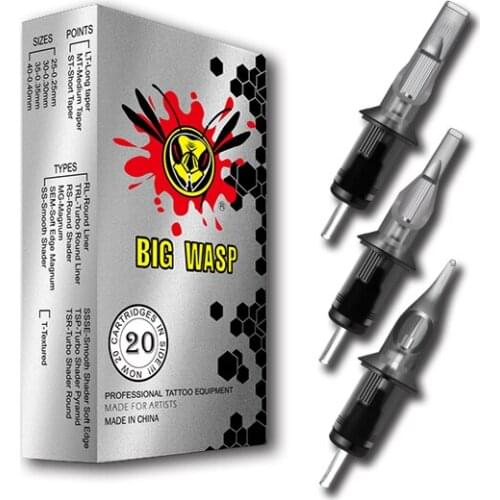 BIGWASP Tattoo Cartridge Needles RL Round Liner 20pcs/box For Machine Gun Pen For Lining &Shading Tattoo Supply