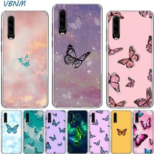 Cartoon butterfly little butter Case For Huawei P40 P30 P20 Mate 40 30 20 10 P10 Pro+ lite P Smart 2020 Z Plus + 2019 2018 Cover