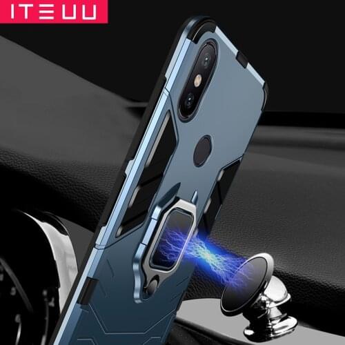ITEUU Finger Ring Kickstand Armor Case for Xiaomi MAX 3 Cases Anti-knock Shockproof Back Cover for Xiaomi MAX3