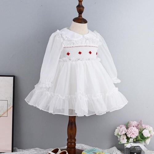 Baby Clothing Spanish Vintage Lace Stitching Hand-made Ball Gown Birthday Party Easter Princess Cute Lolita Dress For Girl A452