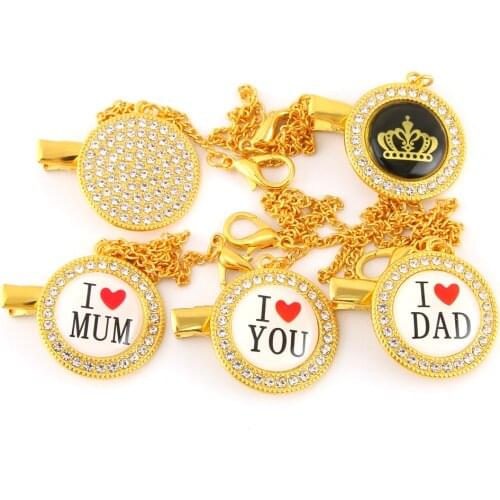 Baby Pacifier Clip Chain for Soothers Rhinestones Chupetas Funny Dummy Holder Leash Strap Nipple Holder