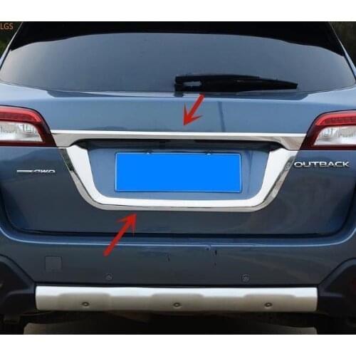 For Subaru Outback 2015-2018 ABS Chrome License plate decoration frame Decorative protection Car styling