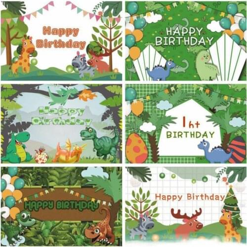 Cartoon Little Dinosaur Zoo Animal Background Boy Birthday Party Decoration Photography Studio Photo Children Room Backdrop