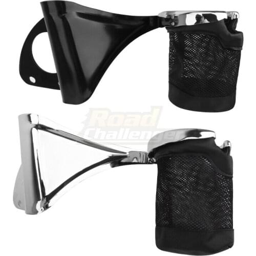 Chrome Motorcycle Rear Passenger Drink Cup Holder With Basket Fit For Harley Touring Electra Glide 2014-2020