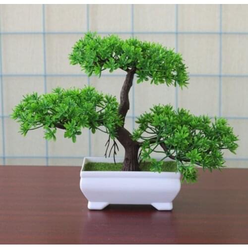 Fake Artificial Plants Bonsai Potted Plant Mini Simulation Pine Tree Home Decor