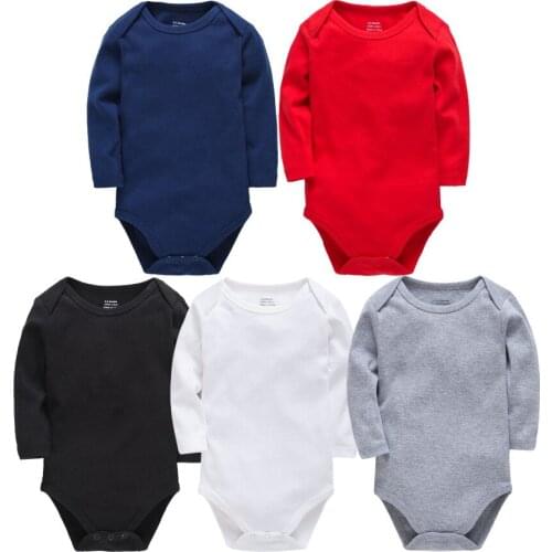 Newborn Bodysuits 100% Cotton Blank Color Long Sleeve Baby Boy Jumpsuits Blanco Roupa Menina Baby Girl Bodysuits Baby Clothing
