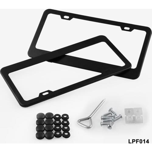 Car License Plate Frame Kit Black Aluminium Alloy RV Camper Trailer Truck License Plate Holder Bracket Set Car Accessories