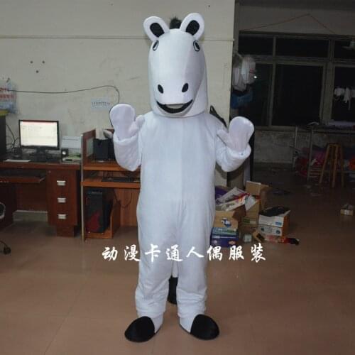 White Horse Zebra Mascot Costume Madagascar Marty Mascot Costume Advertising Carnival Halloween Xmas Easter Festival