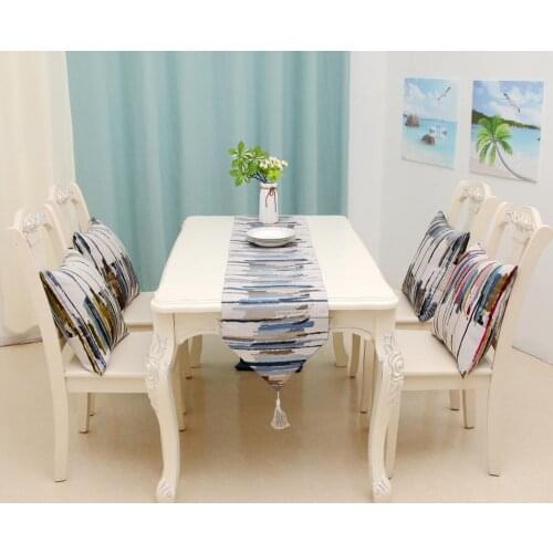 Colorful stripe table runenr US european style table runner wholesale embroider table runner for wedding hotel dinner party