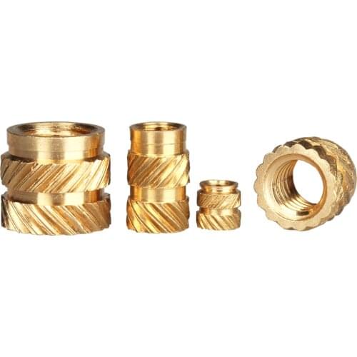 M2 100Pcs Insert Knurled Nuts Brass Hot Melt Inset Nuts Heating Molding Copper Thread Inserts Nut Free Shipping