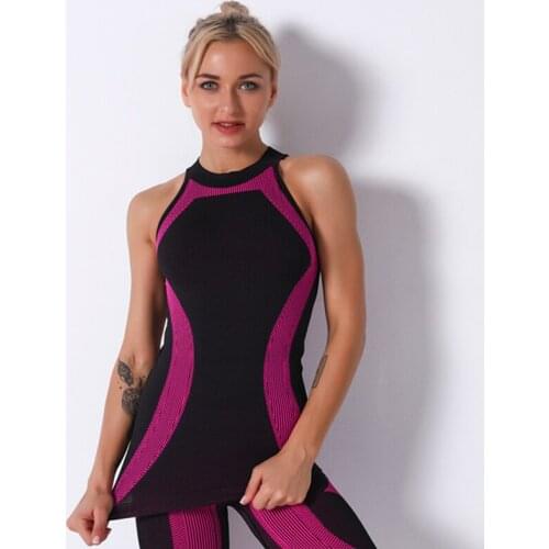 Seamless Tank Top For Women 5 Colors Vests Sexy Sleeveless Tops Striped Nylon Vests Quick Dry Breathable Tops Gym Sports Vests