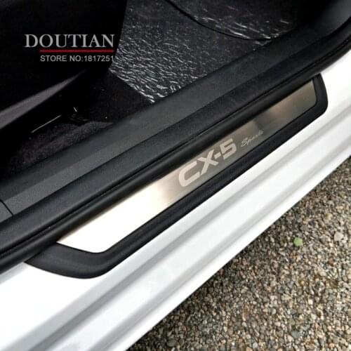 For Mazda CX-5 Cx5 2017 2018 2019 2020 Door Sill Scuff Plate Welcome Pedal Protection Stainless Steel Car Accessories