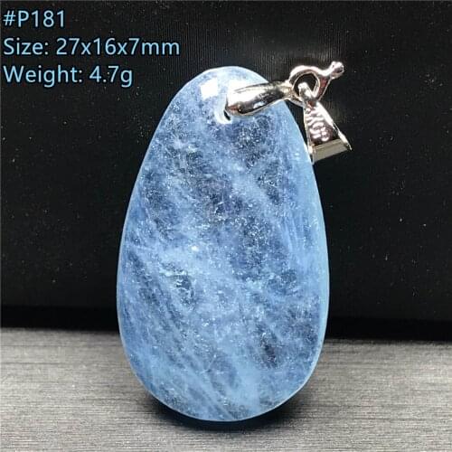 Real Natural Deep Blue Aquamarine Pendant Jewelry For Woman Lady Man Crystal Water Drop Beads Silver Love Gift Gemstone AAAAA