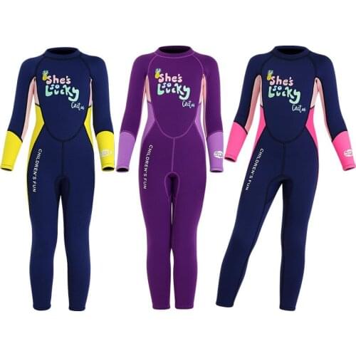 2.5MM Neoprene Wetsuit Children Diving Suits Swimwear Girls Long Sleeve Surfing Swimsuits For Girl Bathing Suit Wetsuits